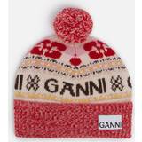 Herr Mössor Ganni Logo-Intarsia Wool-Blend Beanie Multi
