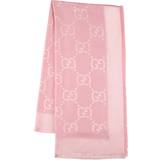 Gucci Rosa Kläder Gucci GG silk and wool jacquard scarf pink One fits all