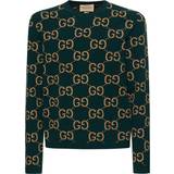 Gucci Herr Överdelar Gucci GG jacquard wool sweater green