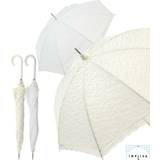 Bröllopsparasoll/Victorianskt paraply/vintage brudparasoll med vitt överdrag och spetsar, tak/retroparaply/bröllop/brud/spetsparasoll/vit/vit, kräm, 90 cm