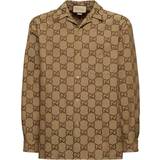 Gucci Herr Skjortor Gucci Maxi GG jacquard canvas shirt beige