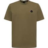 Moncler Gröna Överdelar Moncler Logo Detail Cotton Jersey T-shirt - Olive Green