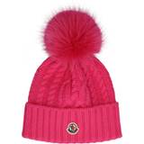 Moncler Rosa Accessoarer Moncler Logo cable-knit wool and cashmere beanie pink One fits all