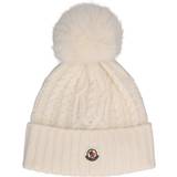 Moncler Ull - Vita Kläder Moncler Logo cable-knit wool and cashmere beanie white One fits all