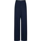 Balenciaga Dam Byxor & Shorts Balenciaga Mid-rise wool pants blue