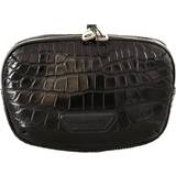 Dolce & Gabbana Svarta Väskor Dolce & Gabbana Black DG Logo Exotic Leather Fanny Pack Pouch Bag