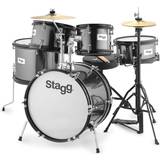 Trumset Stagg 5-delad junior trumma-kit med hårdvara – 16 tum – svart