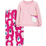 Carter's Nattplagg Carter's Toddler Girls 2-Piece Snowman Cotton & Fleece Pajamas 2T Multi