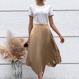 Asymmetriska Kjolar Shein Solid Asymmetrical Hem Skirt