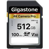 Gigastone 512 GB Minneskort Gigastone 512GB SD Card V30 SDXC Memory Card High Speed 4K Ultra HD UHD Video Compatible with Canon Nikon Sony Pentax Kodak Olympus Panasonic Digital Camera