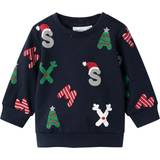 3-6M Sweatshirts Barnkläder Name It Kid's Christmas Sweatshirt - Dark Sapphire ( 13221953)