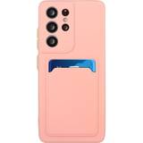 Rosa - Samsung Galaxy S23 Ultra Mobilskal MAULUND Samsung Galaxy S23 Ultra Flexibel Plast Skal med Korthållare Pink