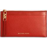 Michael Kors Dragkedja Korthållare Michael Kors MK Empire Large Pebbled Leather Card Case - Br Terractta