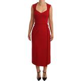 Herr - Röda Klänningar Dolce & Gabbana Sweetheart Sleeveless Midi Stretch Dress - Red
