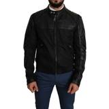 Bomberjackor - Herr - Skinn Dolce & Gabbana Black Nylon Full Zip Men Bomber Coat Jacket IT52