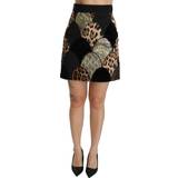 Leopard Kjolar Dolce & Gabbana Multicolor Leopard Print High Waist Mini Skirt IT40