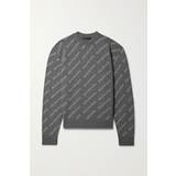 Balenciaga Dam Överdelar Balenciaga Mini Allover Logo Sweater heather_grey