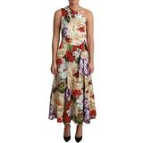 Dolce & Gabbana Dam - Quiltade jackor Kläder Dolce & Gabbana Print Silk Stretch One Shoulder Dress Floral IT42