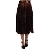 Brons Kjolar Dolce & Gabbana Sequined High Waist A-line Maxi Skirt - Bronze