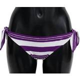 Dolce & Gabbana Bikinis Dolce & Gabbana Purple White Stripes Beachwear Bikini Bottom IT2