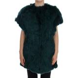 Dolce & Gabbana Dam Västar Dolce & Gabbana Green Alpaca Fur Vest Sleeveless Jacket IT38