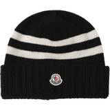 Moncler Cashmere - One Size Kläder Moncler Stripe Wool Cashmere Hat White/Black