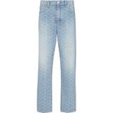 Balmain Byxor & Shorts Balmain Monogrammed denim jacquard jeans blue