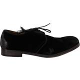 Dolce & Gabbana Sneakers Dolce & Gabbana Black Velvet Lace Up Aged Style Derby Shoes EU42/US9