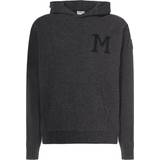 Moncler Gråa Överdelar Moncler Knitted wool and cashmere hoodie grey