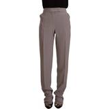 Armani Dam Kläder Armani Brown High Waist Silk Tapered Long Pants IT44