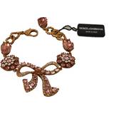 Dolce & Gabbana Armband Dolce & Gabbana Gold Brass Chain Baroque Crystal Embellished Bracelet