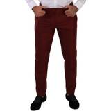 Cashmere Byxor & Shorts Dolce & Gabbana Red Cashmere Silk Dress Men Trouser Pants IT50