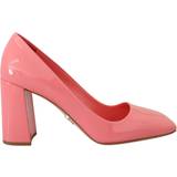 Prada Dam Skor Prada Pink Patent Leather Block Heels Pumps Classic EU35/US4.5