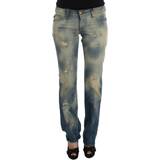 Roberto Cavalli Byxor & Shorts Roberto Cavalli Cavalli Blue Wash Cotton Slim Fit Bootcut Jeans