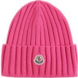 Moncler Dam - Rosa Huvudbonader Moncler Women's Logo Beanie Hat Pink Pink One