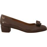 Dam - Lack Lågskor Ferragamo Brown Naplak Calf Leather Pumps Shoes EU35.5/US5