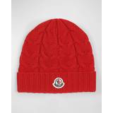 Moncler Röda Accessoarer Moncler Red Kids Brand-patch Cable-knit Wool Beanie 4-14 Years