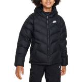 Flickor - M - Vinterjackor Nike Older Kid's Sportswear Jacket with Hood - Black/White (FN7730-010)