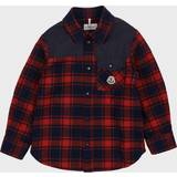 Moncler Polyamid Skjortor Moncler Boy's Flannel Button Down Shirt, 8-14 70-456 REDBLACK