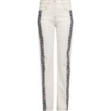 Etro Dam Jeans Etro Paisley-Print Side Stripe Straight-Leg Jeans WHITE