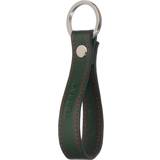 Gröna - Metall Plånböcker & Nyckelhållare Torro nyckelring i äkta läder med diameter borstad metall delad ring, Grön röd detalj, Keyring