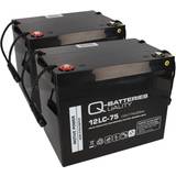 Batterier - Fordonsbatterier Batterier & Laddbart Q-Batteries 12LC-75/12 V – 77 Ah C20 cykeltyp AGM – Deep Cycle VRLA