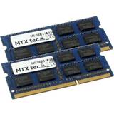 RAM minnen Mtxtec MTXtec Notebook arbetsminne SODIMM DDR3, 204 Pin RAM laptop-minne 8GB Kit 2x 4GB DDR3 1066 Mhz