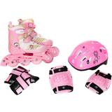 Barn Rullskridskor FA Sports Inline Skates für Kinder inkl. Schutzset SkateGears, pink, Größe S/28-31 ChronoSports
