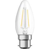 LEDVANCE B22 LED-lampor LEDVANCE Classic Performance LEDbulb B22d Kronljus Filament Klar 2.5W 250lm 827 Extra Varm Vit Ersättare 25W