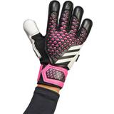 adidas Predator Match Fingersave Gloves, 9.5, BLACK/WHITE/TMSHPN