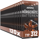 312 batteri Absina ABSINA Hörapparatbatterier 312 120 stycken med lättpåtaglig skyddsfilm – batterier för hörapparater 312 zinkluft med 1,45 V – typ 312 hörapparater batteri brun – PR41 ZL3 P312 hörapparatbatterier