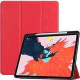 Röda Surfplattaskal Apple iPad Pro 12.9 2018 tre-folds læder flip etui