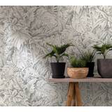 Grå - Vävtapeter Marburg Galerie Jungle Leaves Wallpaper