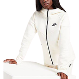 10 - Dam Överdelar Nike Sportswear Tech Fleece Windrunner Women's Full Zip Hoodie - Pale Ivory/Black